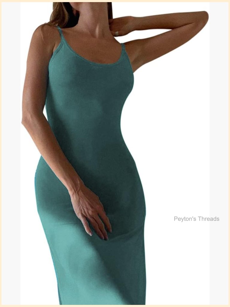 Sheer Mesh Spaghetti Strap Sleeveless Backless Maxi Dress Bodycon